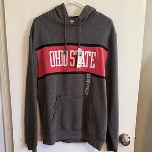 Ohio State Scarlet/Charcoal Heathered Hoodie NWT